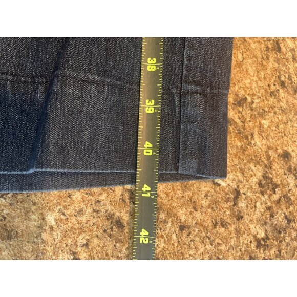 Waistband Denim Wide Leg Cropped Jeans Dark‎ Wash Womens 14 Short - Picture 13 of 15